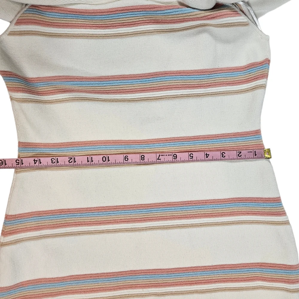 Endless Rose Striped Off Shoulder Ruffle Collar Sweater Dress Sz Large Coquette - Picture 15 of 16